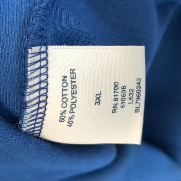 Blair Navy Blue Scalloped V Neck 3X - Picture 4 of 5